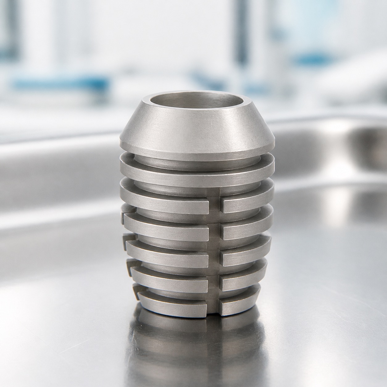 Impianto dentale in titanio durante la pianificazione implantare